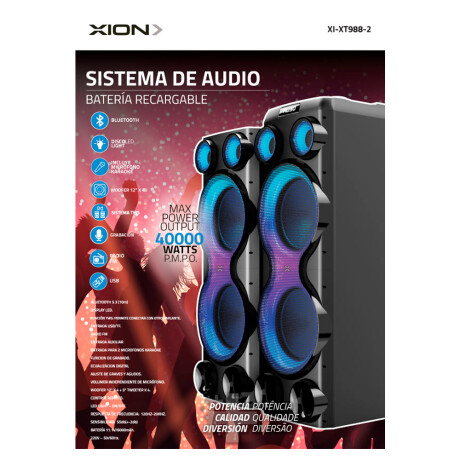 parlantes potentes con micrófonos 40000W COLOR UNICO