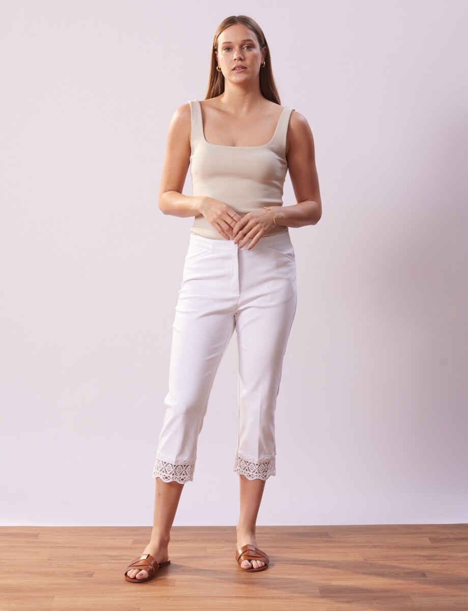 Capri Algodón Crochet - Blanco 