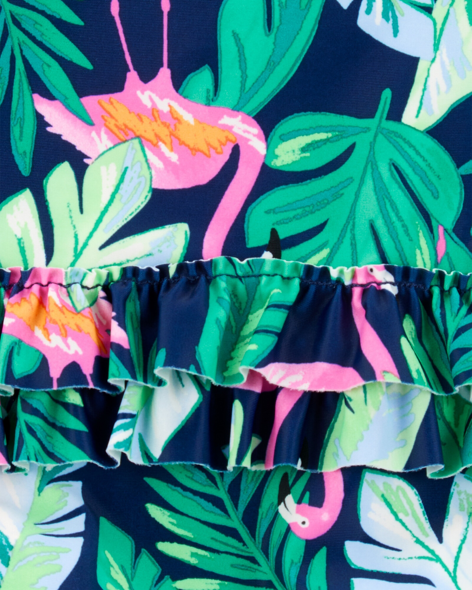 Malla de baño una pieza, manga larga, con protección UPF 50+, diseño flamencos Sin color