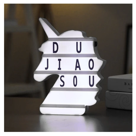 Letrero con Luz Led Unicornio con Letras Números y Emojis 001