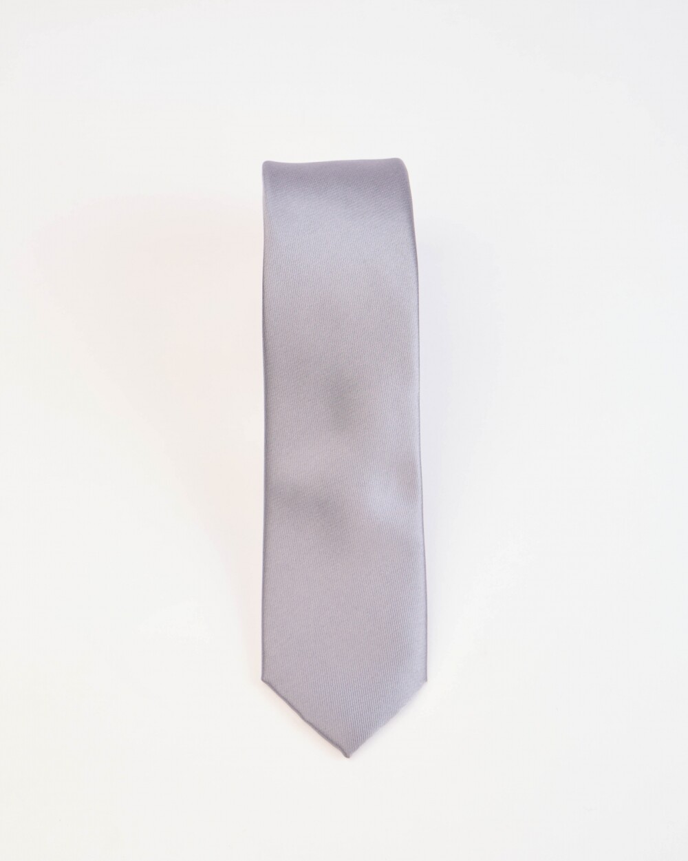 Corbata Microfibra Plateado Oscuro