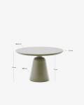 Mesa de exterior Tudons de aluminio con tablero de cerámica verde, Ø120 cm Mesa de exterior Tudons de aluminio con tablero de cerámica verde, Ø120 cm
