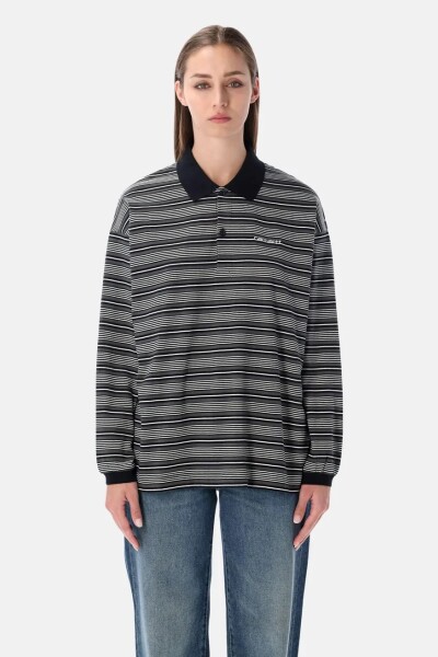 W' L/S LARGO POLO T-SHIRT Rayas