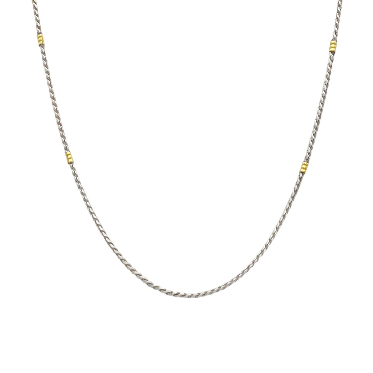 Cadena Espiga-Plata y Oro-Sin Piedra-CD5017 - sinpiedra 