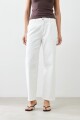 Pantalón wide leg pinzado crudo