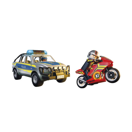 Persecución Policial Con Luz Y Sirena Playmobil 39 Piezas