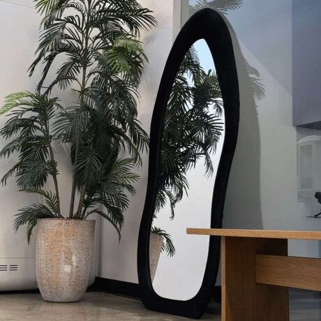Espejo de pie Irregular con borde velvet - 60x160cm Negro