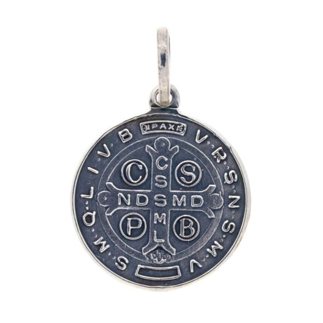 Medalla religiosa de plata 925 San Benito