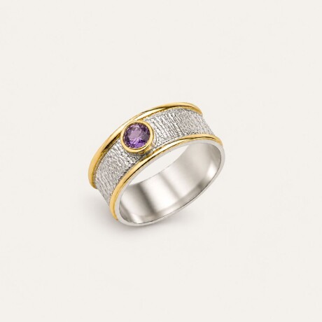 Anillo Positano Purple - Plata y Oro Anillo Positano Purple - Plata y Oro