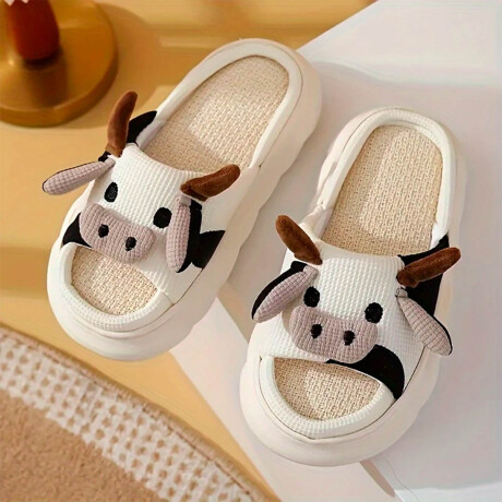 Pantufla Vaca Sandalia Suela Alta Suaves Cómodas Negro