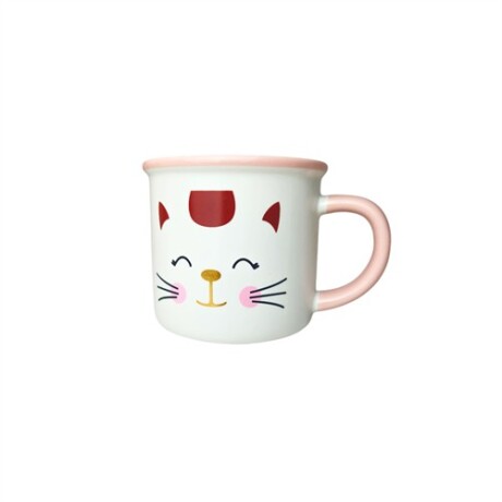 Taza de ceramica vintage gato Rosado