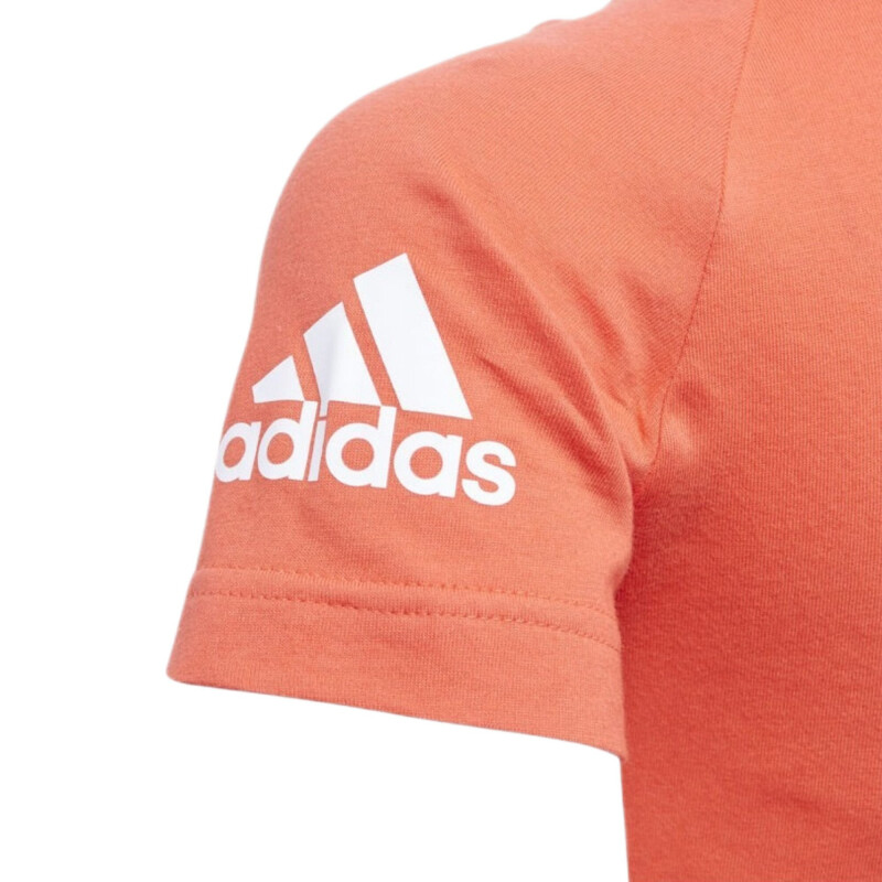 Remera Infantil Adidas Cotton Jrs Rojo - Blanco