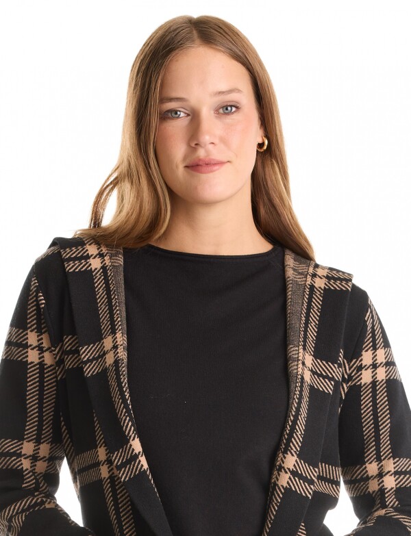 Cardigan Capucha NEGRO/BEIGE