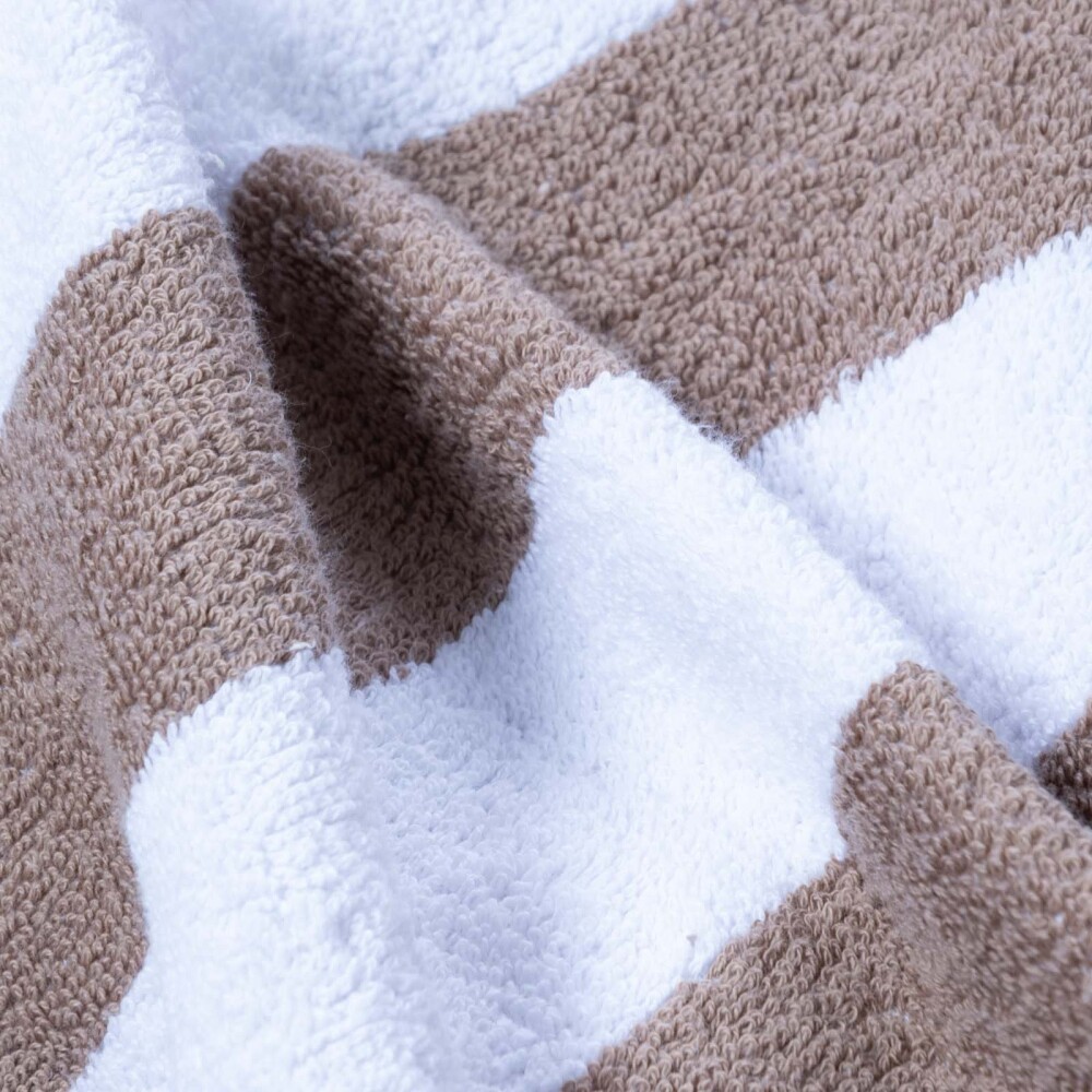 TOALLA DE PLAYA/PISCINA ALGODON BLANCO STRIPES BLANCO BEIGE