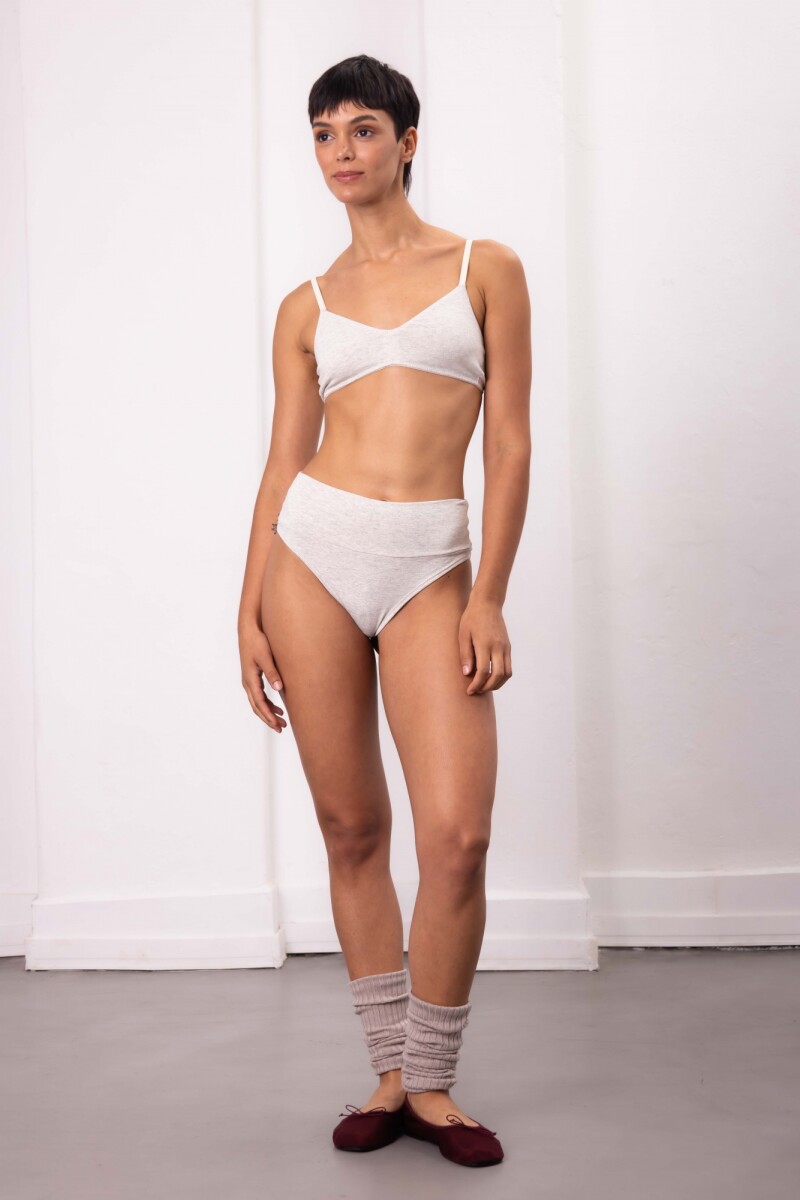 Vedetina Gracia – Algodón suave con faja en cintura, calce delicado - Gris Melange 