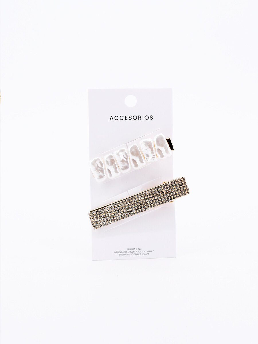 BROCHE SET X 2 - BLANCO 