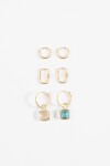 Set aros dije piedra dorado