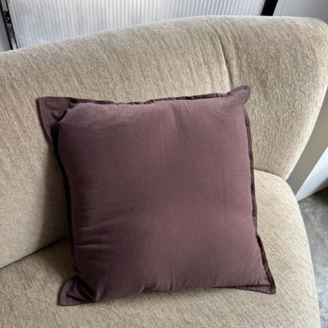 Funda de almohadón algódón 45x45cm marrón