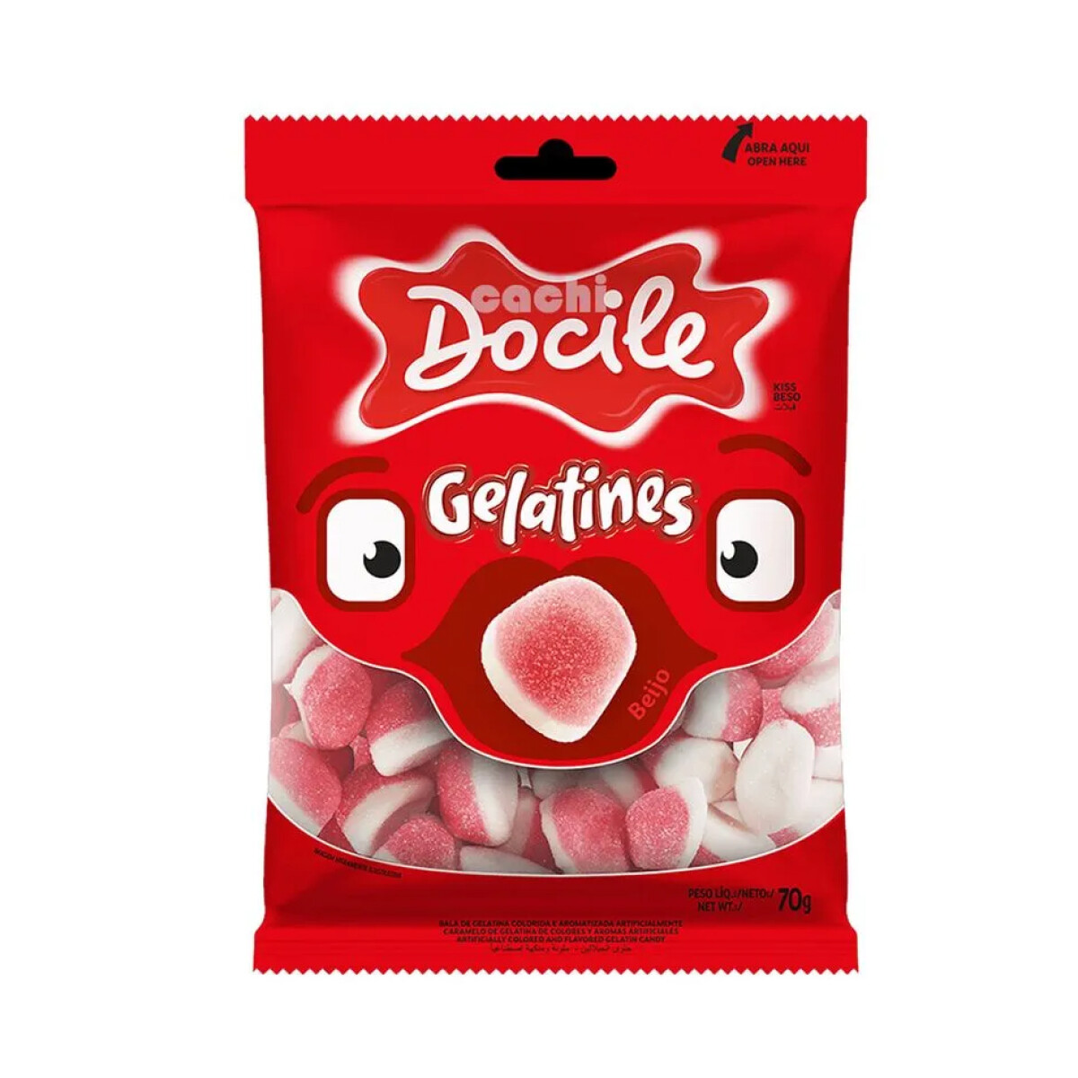 Gelatina Docile 80 grs - Besos de Fresa 