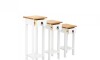 Conjunto Set De Mesas Pedestal Madera Maciza Linea Mexicana Conjunto Set De Mesas Pedestal Madera Maciza Linea Mexicana