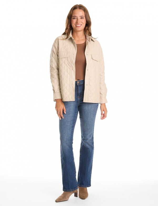 Chaqueta Eco Cuero BEIGE