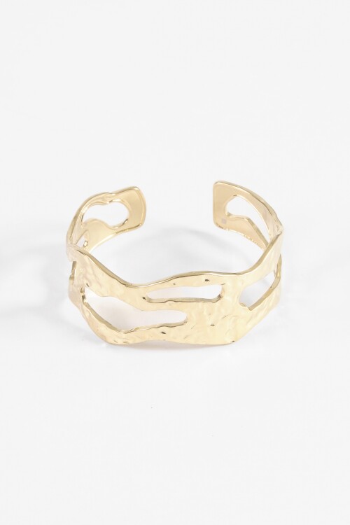 Pulsera acero wavy dorado