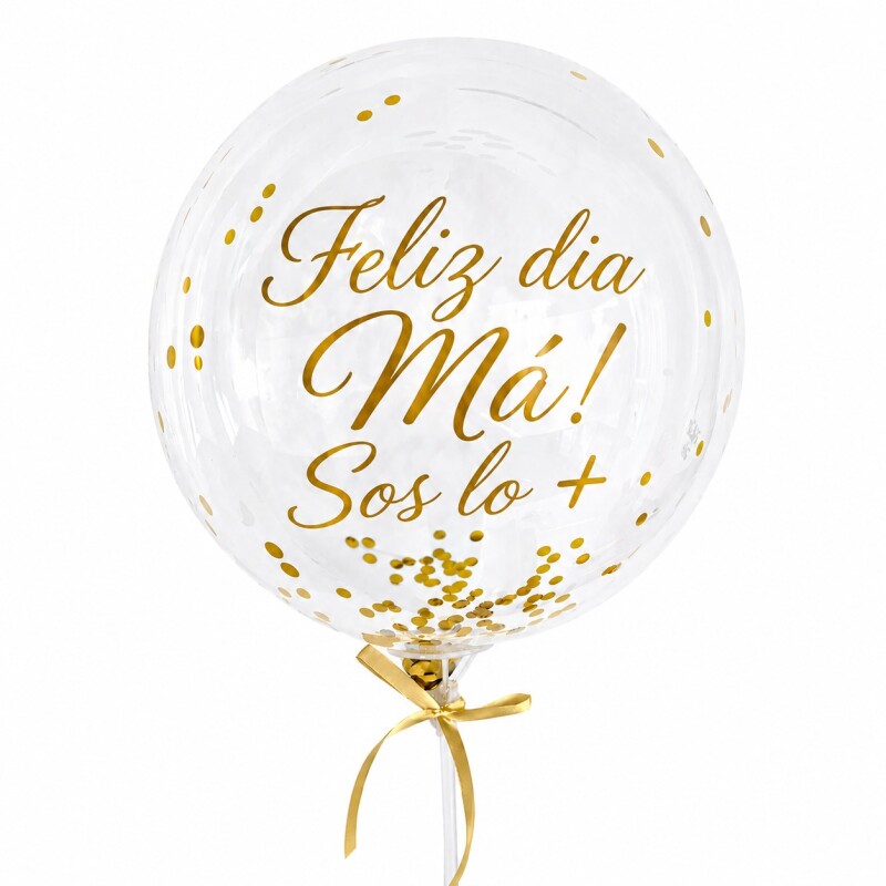 Globo de silicona personalizado texto dorado