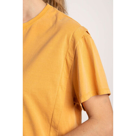 Remera Algodón Mamga Corta Amarillo Mostaz