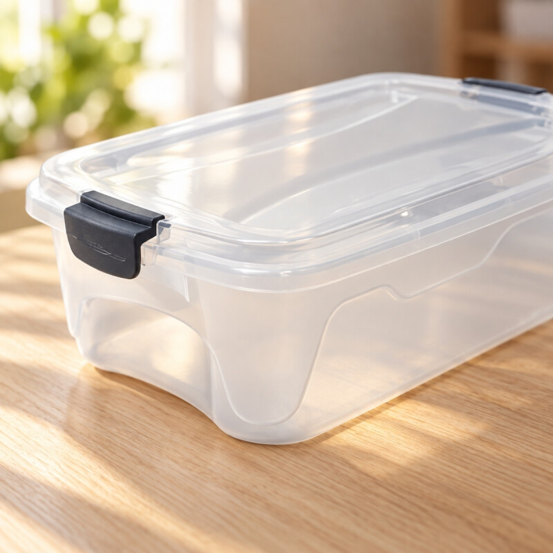 Caja organizadora 10 lts de plástico reforzada TRANSPARENTE