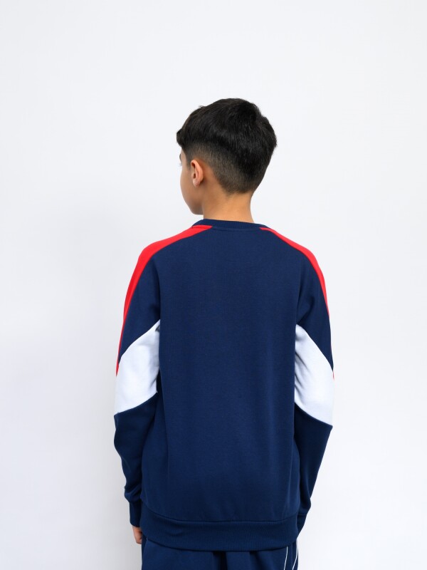BUZO CREW Nacional Junior Azul Marino, Blanco, Rojo