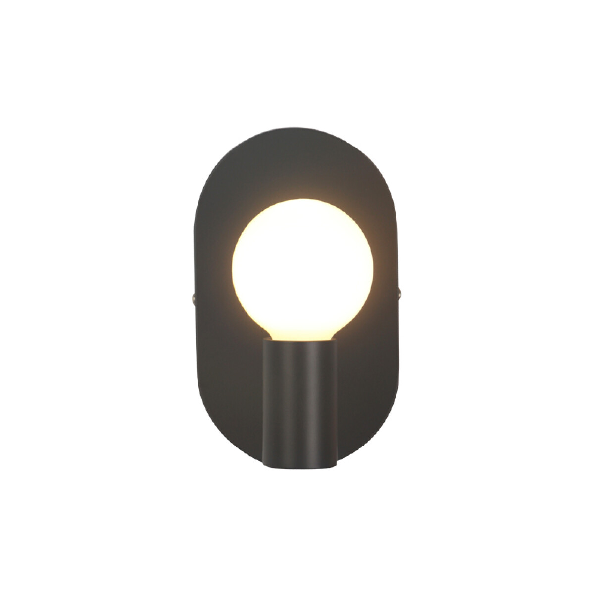 Aplique pared acero negro globo vidrio opal E27 - IX9287 
