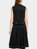 Falda Midi Con Tachuelas negro