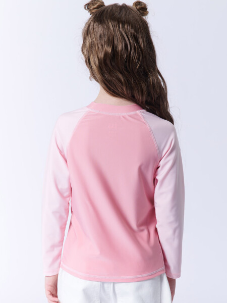 Remera manga larga uv combinada Combinada Rosado