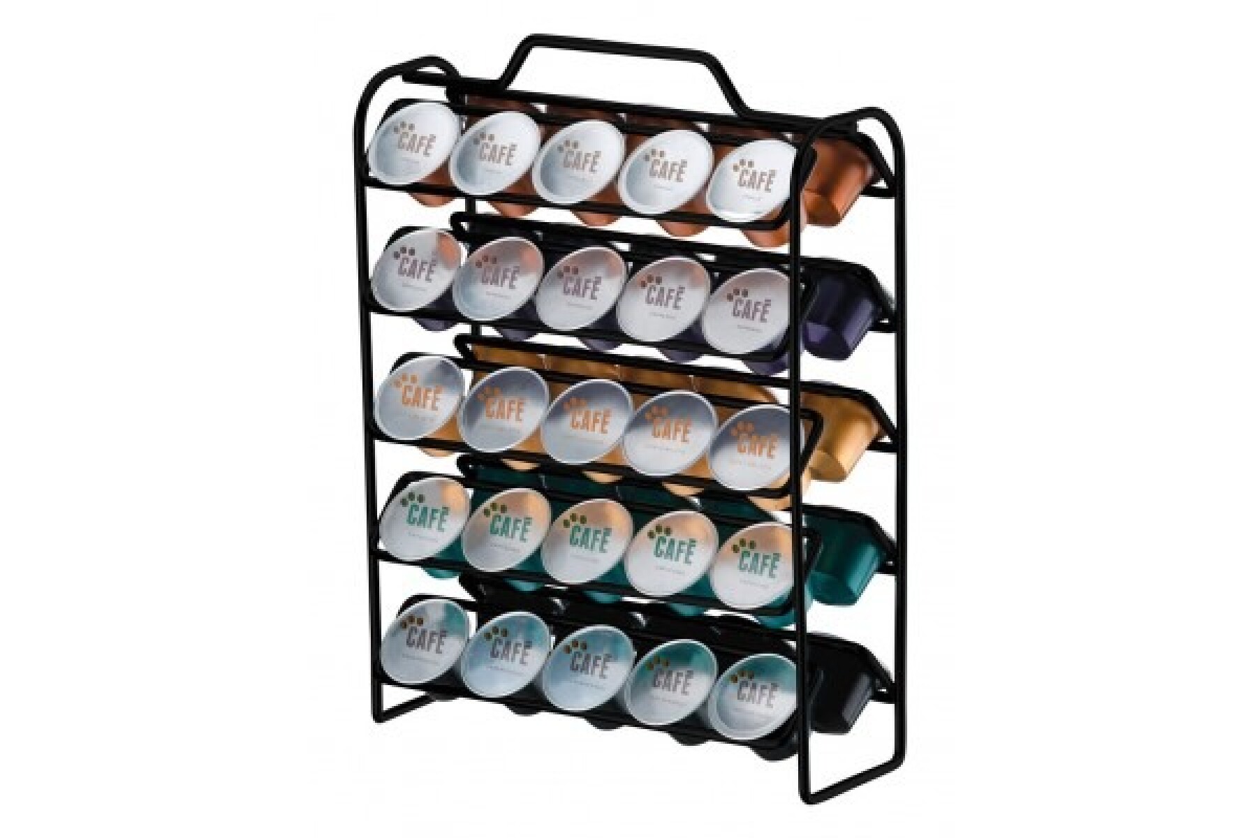 SOPORTE NEGRO PARA CAPSULAS DE CAFÉ (50 CAPSULAS) COMPATIBLE CON NESPRESSO 