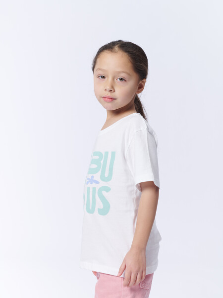 Remera Manga Corta Estampa Fabulous Blanca