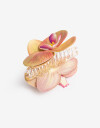 Broche Flores Horquilla Flor Textil Orquidea - Marron Beige
