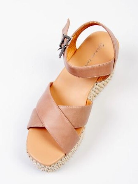 SANDALIA D.CASSIN RIN CRUZADA TACO CORRIDO BEIGE