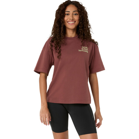 Polos Training Runner Message Graphic Relaxed Tee Mujer Rusted Rock