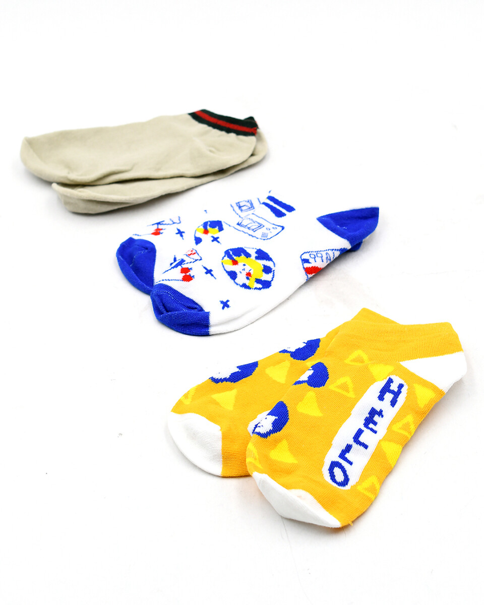 MEDIAS PACK X3 - AMARILLO 