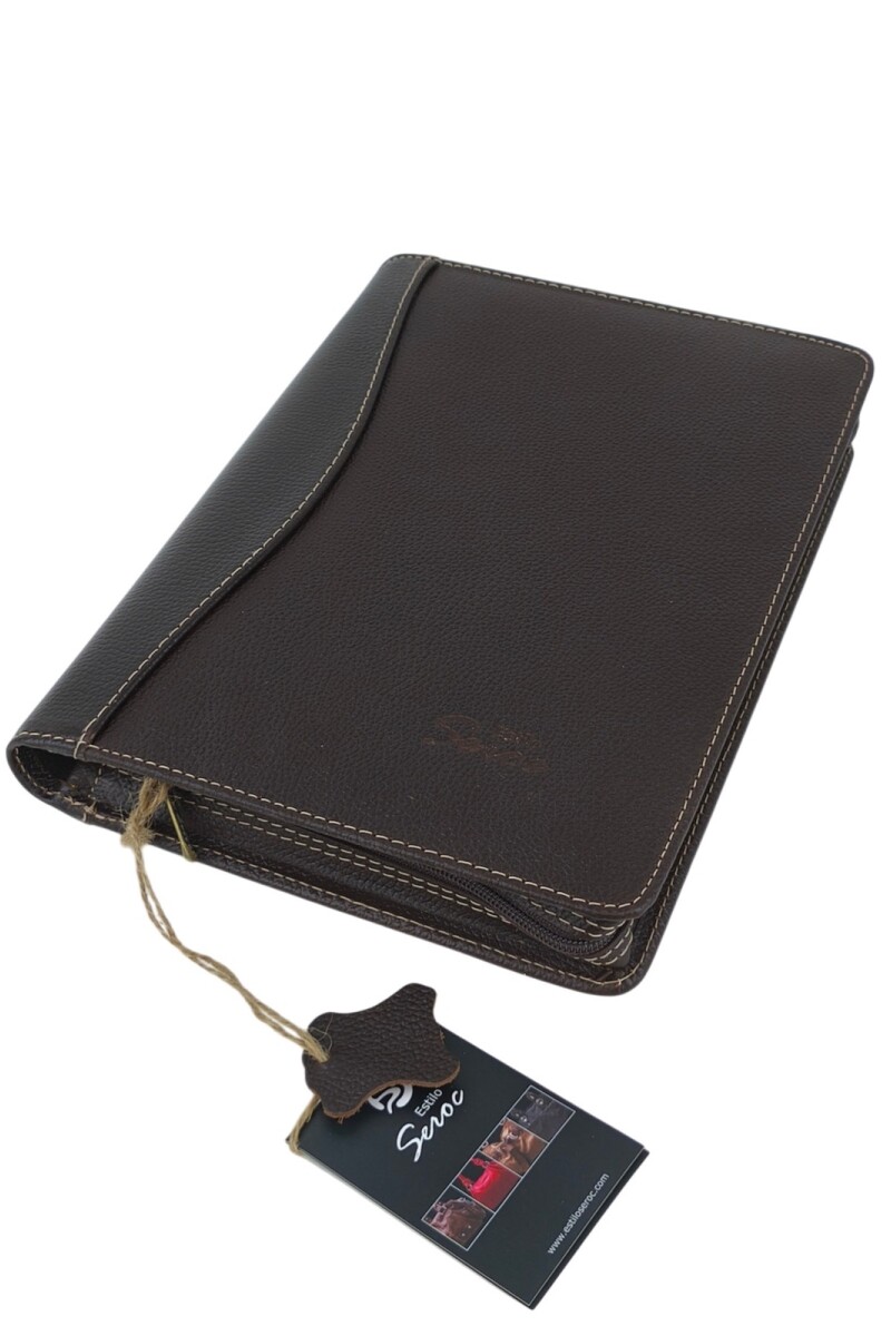 Dosier de Cuero Genuino, Indispensable para Profesionales Modernos. Chocolate