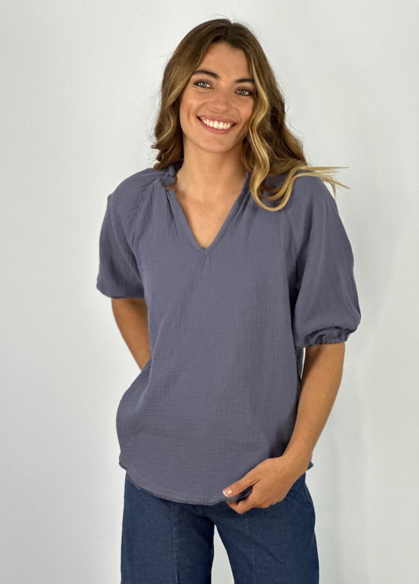 BLUSA GUADIANA - AZUL GRISACEO 
