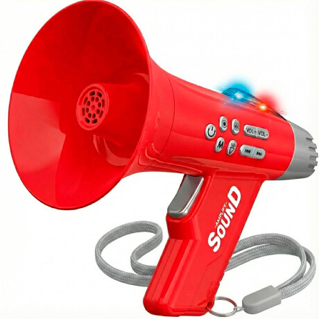Megafono Altavoz Infantil Cambio De Voz Grabador Rojo