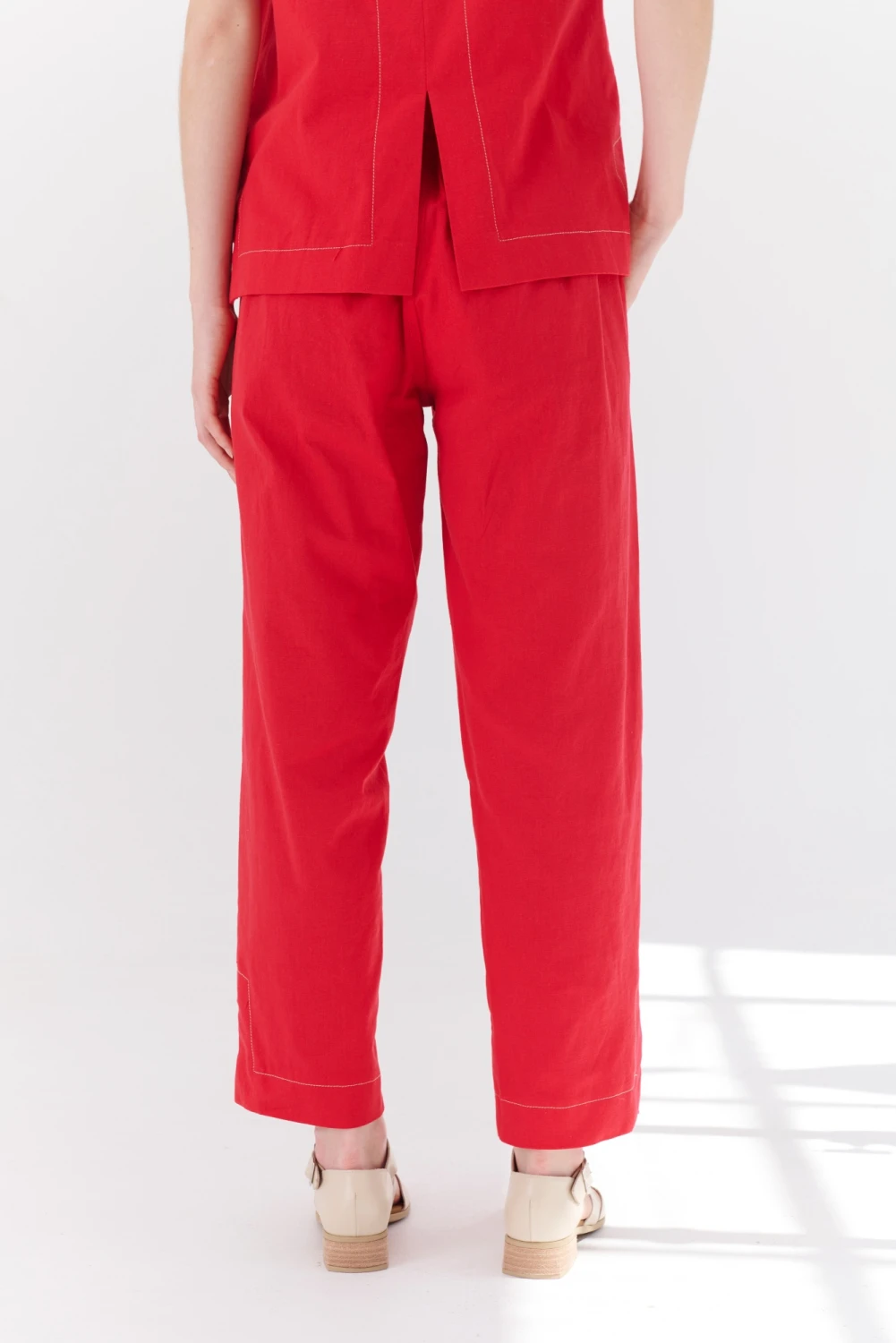 PANTALON LINO STRECH rojo 1