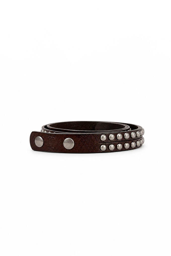 CINTO DOBLE TACHA MARRON
