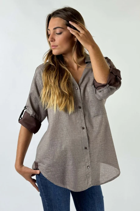 CAMISA BELLINI ALGODON marron s/m