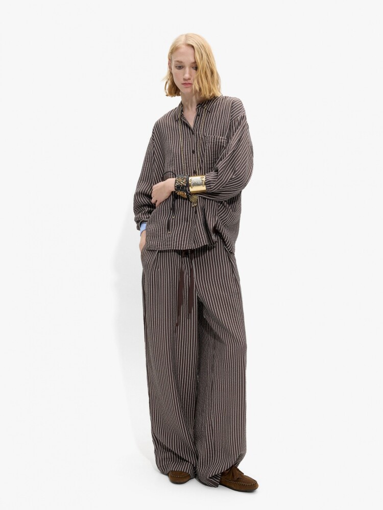 Pantalón A Rayas marron