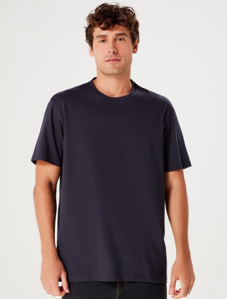 CAMISETA BÁSICA MANGA CORTA AZUL OSCURO