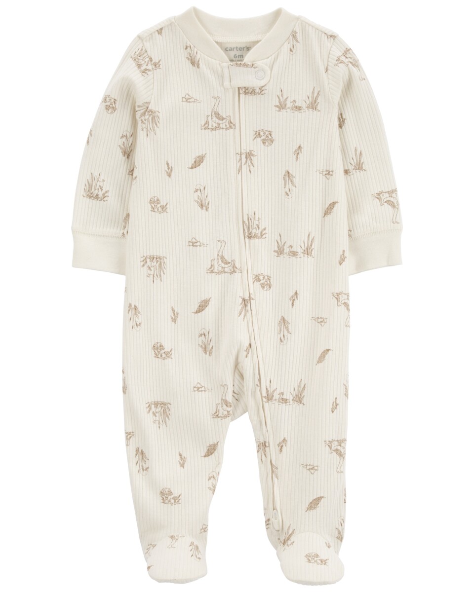 Pijama una pieza de algodón térmico, con pie, diseño ganso 