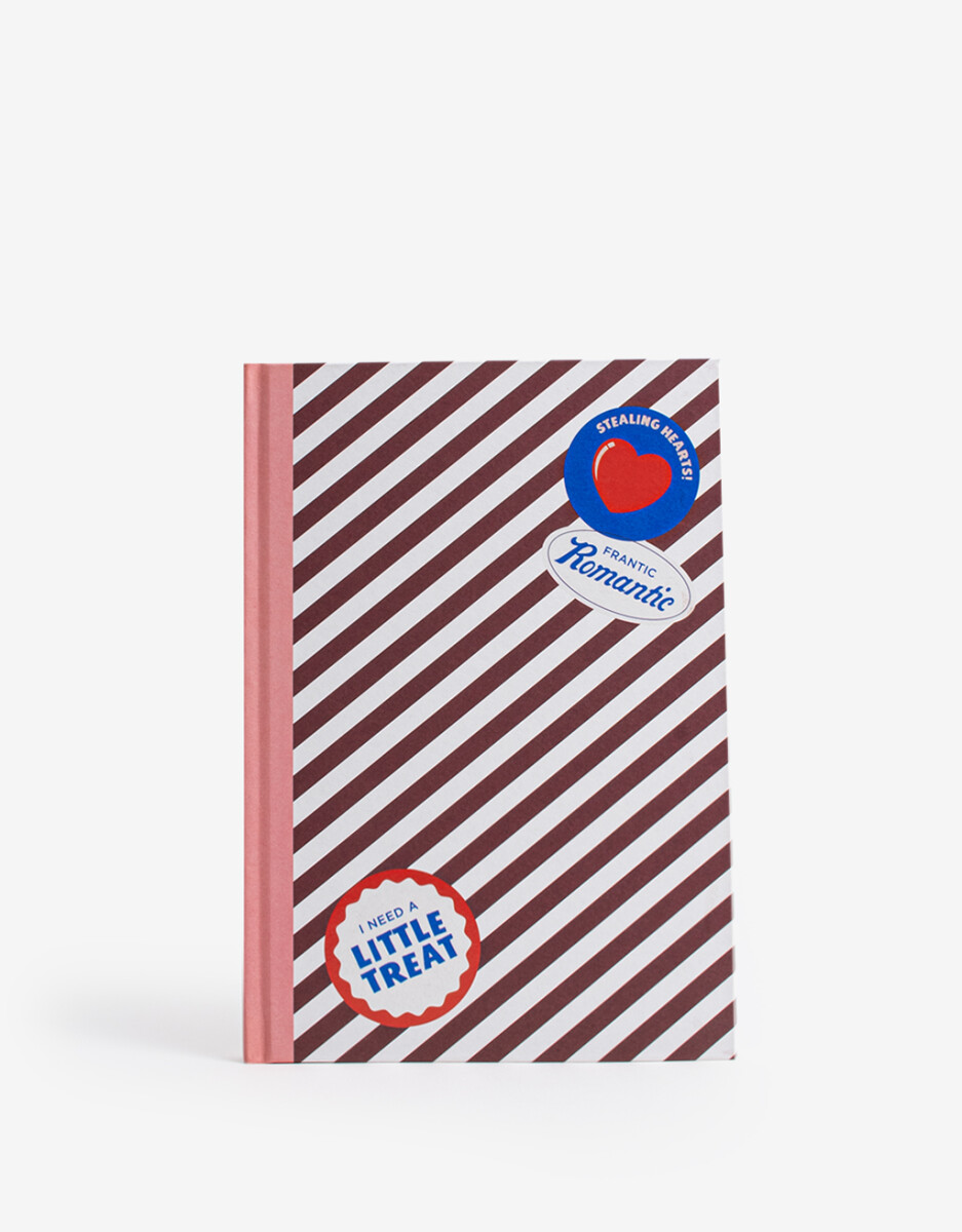 Cuaderno Tapa Dura, Estampa Lineal. Cuenta Con 80 Hojas Rayadas 