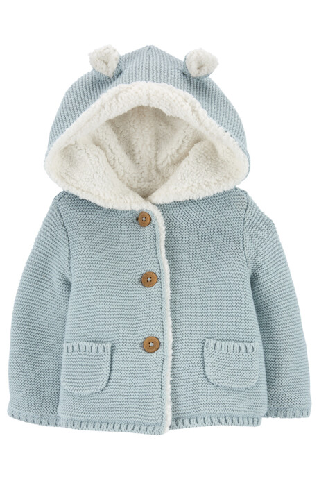 Campera de algodón, con forro de sherpa, azul Campera de algodón, con forro de sherpa, azul